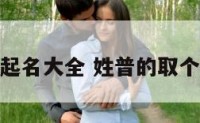 姓普的宝宝起名大全 姓普的取个什么名字好