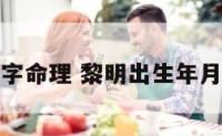 黎明八字命理 黎明出生年月日时辰