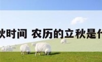 农历立秋时间 农历的立秋是什么时候