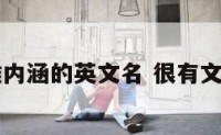 有文化高雅内涵的英文名 很有文化的英文名