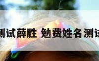 姓名测试薛胜 勉费姓名测试打分