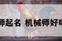 女机械师起名 机械师好听的名字