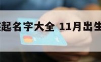 11月女孩起名字大全 11月出生女孩的名字