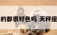 天秤座的男的都很好色吗 天秤座男都很帅吗