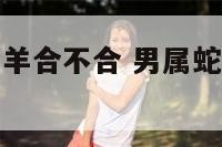 男属蛇和女属羊合不合 男属蛇和女属羊合不合财