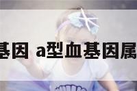 a型血等位基因 a型血基因属于什么基因