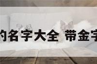 起名带金字的名字大全 带金字的名字洋气