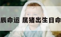 属猪生辰命运 属猪出生日命运详解