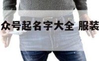 服装微信公众号起名字大全 服装公众号功能范文