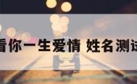 姓名测试看你一生爱情 姓名测试爱情性格