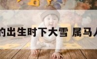 属马的出生时下大雪 属马人下月