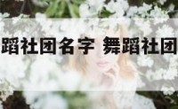 好听洋气舞蹈社团名字 舞蹈社团起个响亮的名字