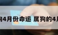 属狗4月份命运 属狗的4月份