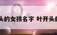 叶开头的女孩名字 叶开头的姓名
