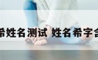 秦希姓名测试 姓名希字含义