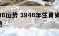 属1946运势 1946年生肖狗2021年运势