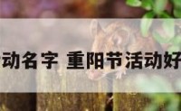 重阳节活动名字 重阳节活动好听的名字