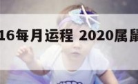 属鼠2016每月运程 2020属鼠每月运程运势