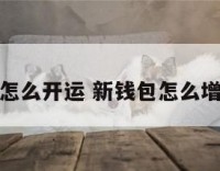 新钱包怎么开运 新钱包怎么增加财运
