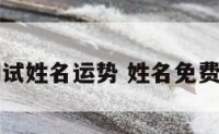 八字测试姓名运势 姓名免费测八字