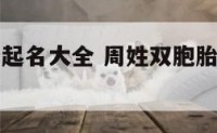 周姓双胞胎起名大全 周姓双胞胎起名大全男孩
