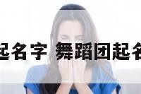 少儿舞蹈团起名字 舞蹈团起名字大全免费