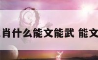 十二生肖什么能文能武 能文的生肖