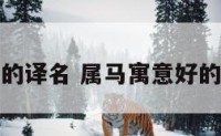 属马的译名 属马寓意好的名字