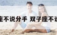 双子座不说分手 双子座不说爱你