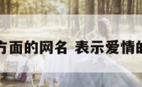 关于爱情方面的网名 表示爱情的网名简单