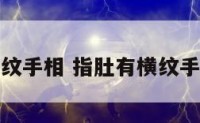 指肚有横纹手相 指肚有横纹手相怎么看