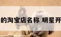 明星开的淘宝店名称 明星开的店铺