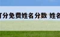 姓名测试打分免费姓名分数 姓名测试打分 免费准