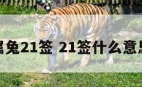属兔21签 21签什么意思