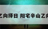 阳宅辛山乙向择日 阳宅辛山乙向择日详解