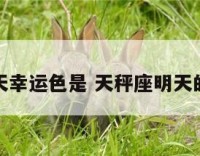 天秤座明天幸运色是 天秤座明天的幸运指数