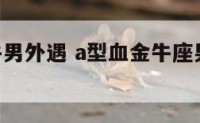 A型血金牛男外遇 a型血金牛座男人的对另一半要求