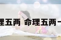 命理五两 命理五两一钱
