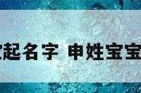 申姓鼠宝宝起名字 申姓宝宝取什么名字