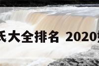 2017姓氏大全排名 2020姓氏大全