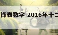 2016生肖表数字 2016年十二生肖号码表