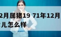 71年12月属猪19 71年12月属猪女她的女儿怎么样