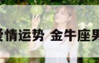 金牛男1月爱情运势 金牛座男这个月运势