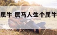属马生一个属牛 属马人生个属牛的孩子好不好