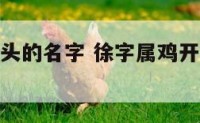 徐字属鸡开头的名字 徐字属鸡开头的名字大全