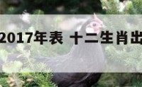 十二生肖2017年表 十二生肖出生年份表2017