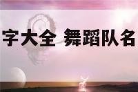 新颖舞蹈队名字大全 舞蹈队名字有创意好听的名字