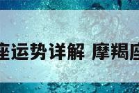 摩羯座星座运势详解 摩羯座星座运程
