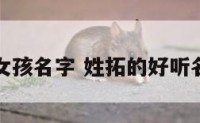姓拓的女孩名字 姓拓的好听名字男生