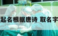 宝宝起名根据唐诗 取名字唐诗